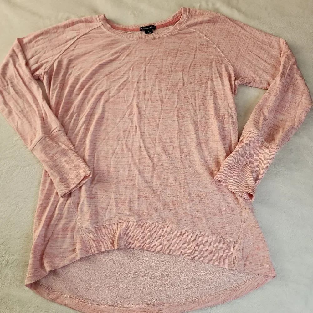 Champion Heathered Peach Hi Low Hem Sweatshirt Size Large